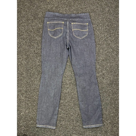 Lee Women's Sculpting Slim Fit Slim Leg Pull On Jean Mid Rise Dark Blue 36x32 - Picture 2 of 8